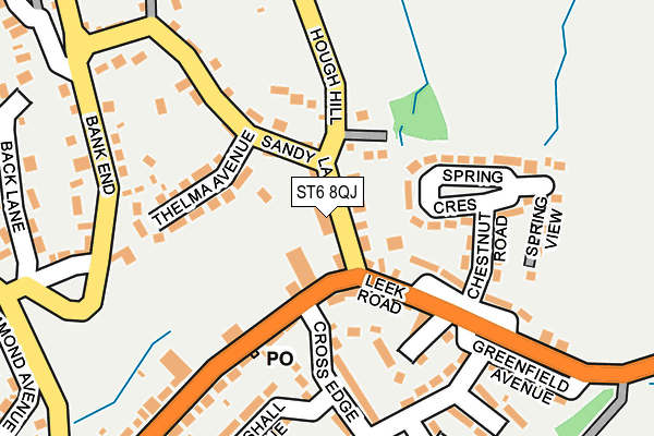 ST6 8QJ map - OS OpenMap – Local (Ordnance Survey)