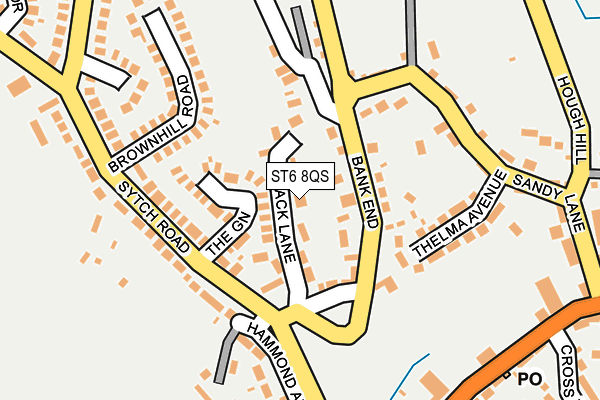 ST6 8QS map - OS OpenMap – Local (Ordnance Survey)
