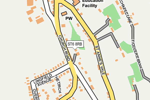 ST6 8RB map - OS OpenMap – Local (Ordnance Survey)