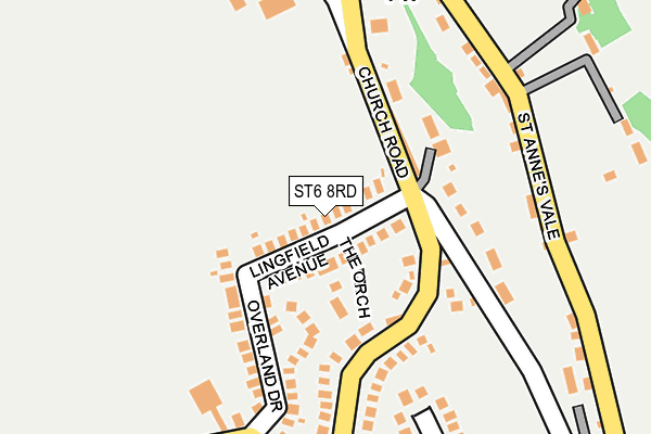 ST6 8RD map - OS OpenMap – Local (Ordnance Survey)
