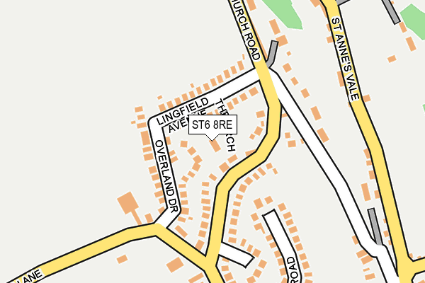 ST6 8RE map - OS OpenMap – Local (Ordnance Survey)