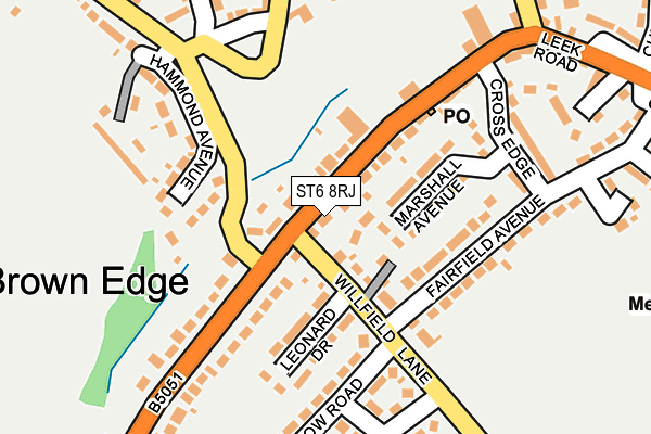 ST6 8RJ map - OS OpenMap – Local (Ordnance Survey)