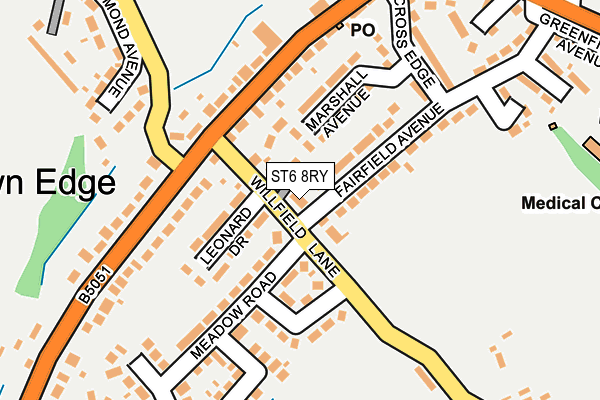 ST6 8RY map - OS OpenMap – Local (Ordnance Survey)