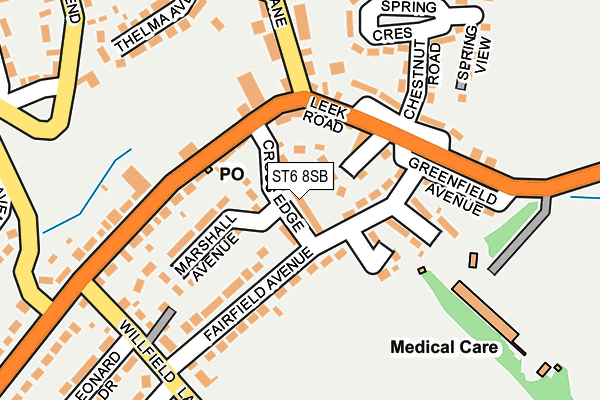 ST6 8SB map - OS OpenMap – Local (Ordnance Survey)