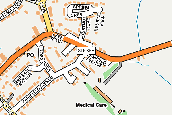 ST6 8SE map - OS OpenMap – Local (Ordnance Survey)