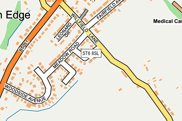 ST6 8SL map - OS OpenMap – Local (Ordnance Survey)