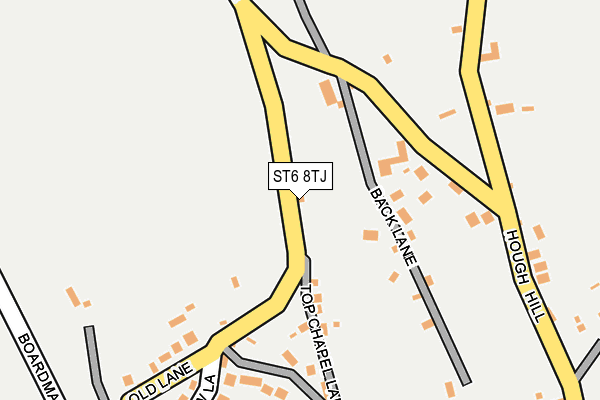 ST6 8TJ map - OS OpenMap – Local (Ordnance Survey)