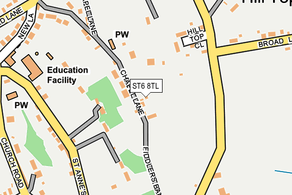 ST6 8TL map - OS OpenMap – Local (Ordnance Survey)