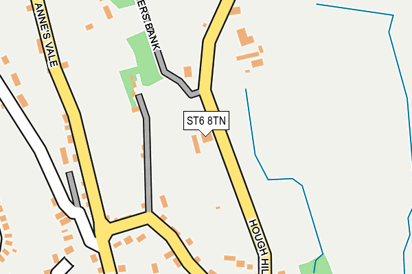 ST6 8TN map - OS OpenMap – Local (Ordnance Survey)