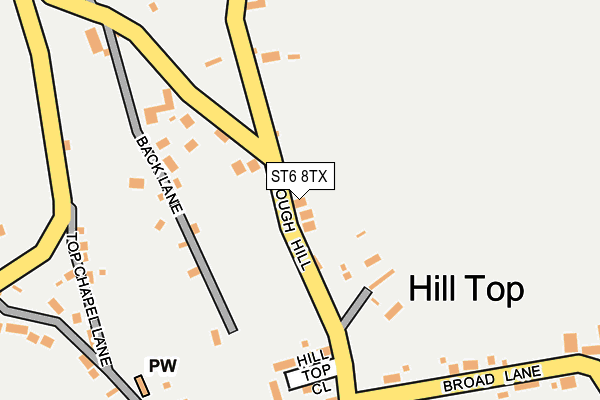 ST6 8TX map - OS OpenMap – Local (Ordnance Survey)