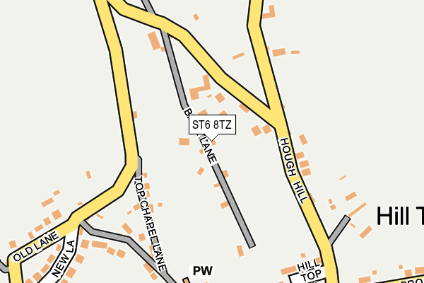 ST6 8TZ map - OS OpenMap – Local (Ordnance Survey)