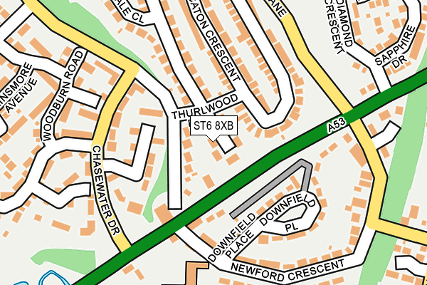 ST6 8XB map - OS OpenMap – Local (Ordnance Survey)