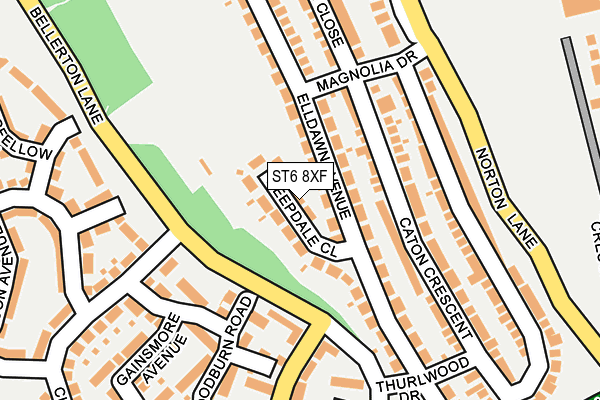 ST6 8XF map - OS OpenMap – Local (Ordnance Survey)