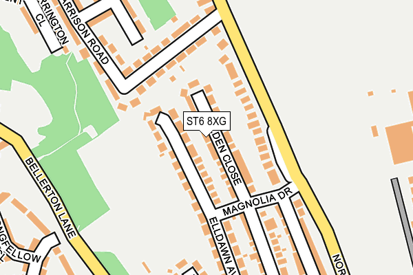 ST6 8XG map - OS OpenMap – Local (Ordnance Survey)