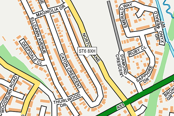 ST6 8XH map - OS OpenMap – Local (Ordnance Survey)