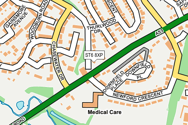 ST6 8XP map - OS OpenMap – Local (Ordnance Survey)