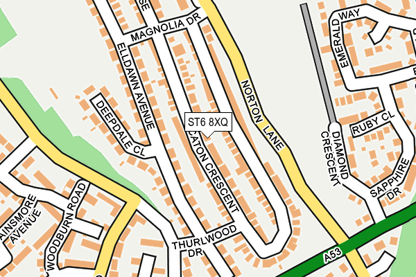 ST6 8XQ map - OS OpenMap – Local (Ordnance Survey)