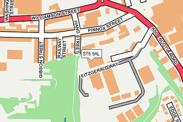 ST6 9AL map - OS OpenMap – Local (Ordnance Survey)