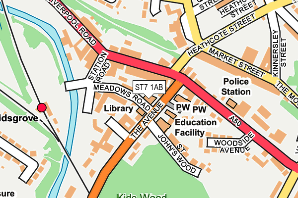 ST7 1AB map - OS OpenMap – Local (Ordnance Survey)