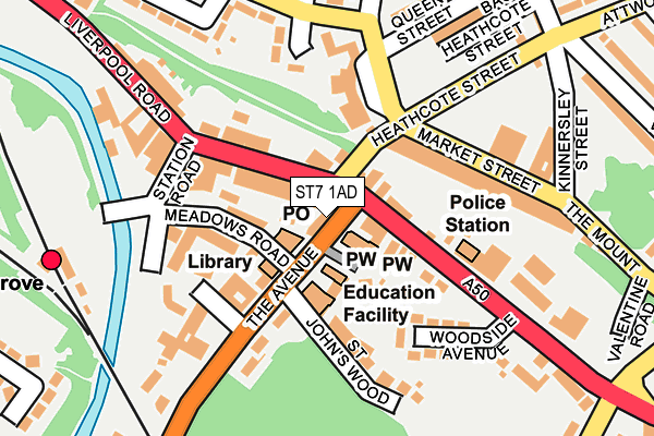 ST7 1AD map - OS OpenMap – Local (Ordnance Survey)