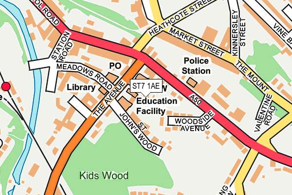 ST7 1AE map - OS OpenMap – Local (Ordnance Survey)