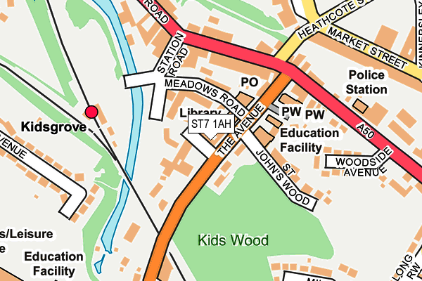 ST7 1AH map - OS OpenMap – Local (Ordnance Survey)