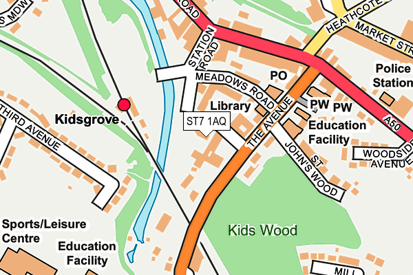 ST7 1AQ map - OS OpenMap – Local (Ordnance Survey)