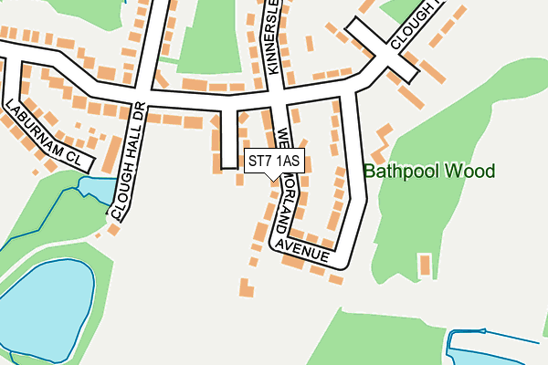 ST7 1AS map - OS OpenMap – Local (Ordnance Survey)