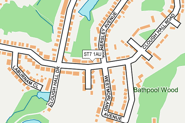 ST7 1AU map - OS OpenMap – Local (Ordnance Survey)