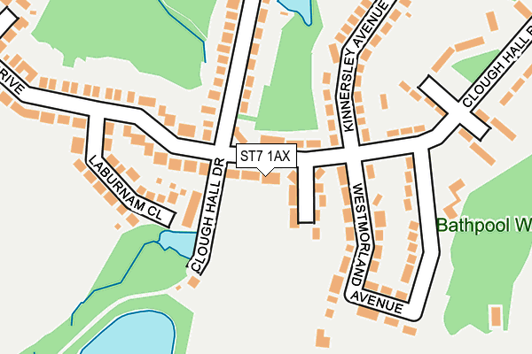 ST7 1AX map - OS OpenMap – Local (Ordnance Survey)