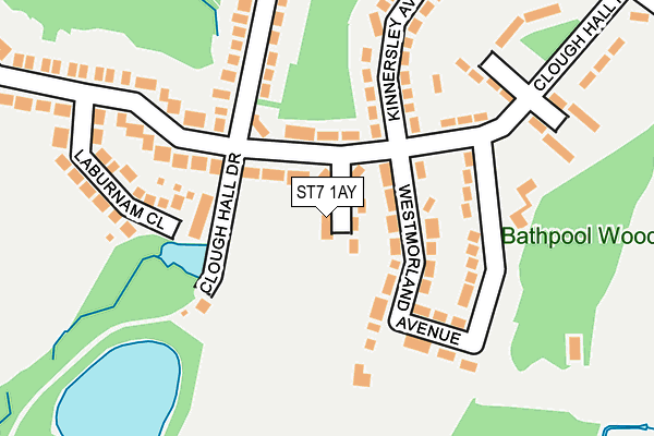 ST7 1AY map - OS OpenMap – Local (Ordnance Survey)
