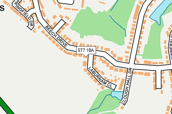 ST7 1BA map - OS OpenMap – Local (Ordnance Survey)