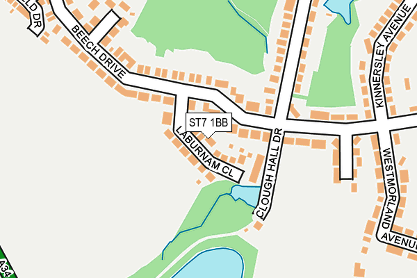 ST7 1BB map - OS OpenMap – Local (Ordnance Survey)