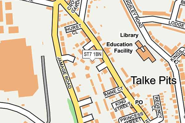 ST7 1BN map - OS OpenMap – Local (Ordnance Survey)