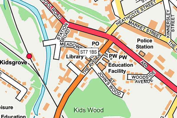 ST7 1BS map - OS OpenMap – Local (Ordnance Survey)