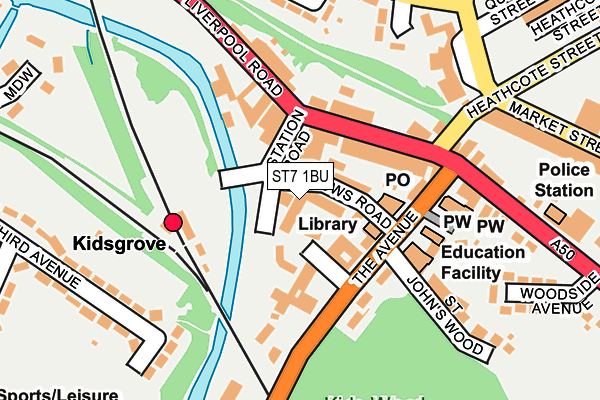 ST7 1BU map - OS OpenMap – Local (Ordnance Survey)