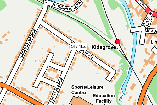 ST7 1BZ map - OS OpenMap – Local (Ordnance Survey)