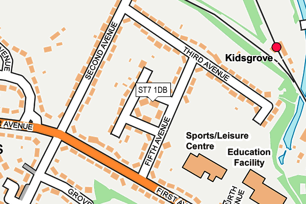 ST7 1DB map - OS OpenMap – Local (Ordnance Survey)