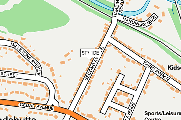 ST7 1DE map - OS OpenMap – Local (Ordnance Survey)