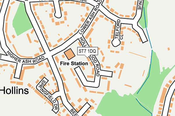 ST7 1DQ map - OS OpenMap – Local (Ordnance Survey)
