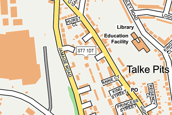 ST7 1DT map - OS OpenMap – Local (Ordnance Survey)