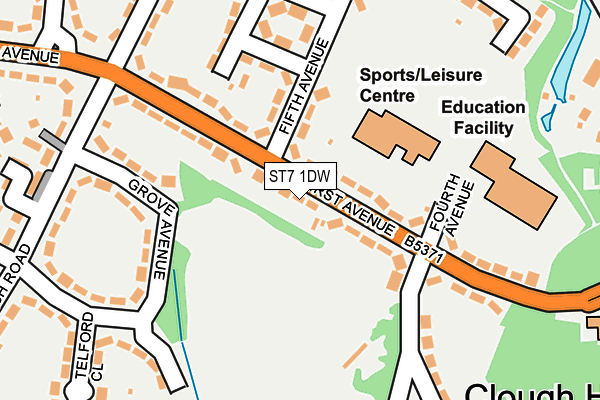 ST7 1DW map - OS OpenMap – Local (Ordnance Survey)