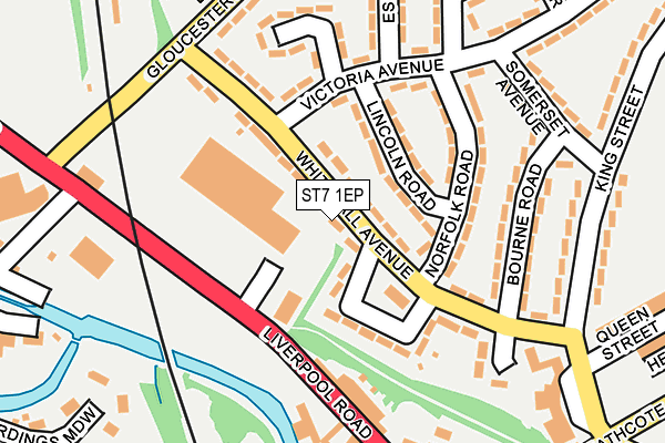 ST7 1EP map - OS OpenMap – Local (Ordnance Survey)