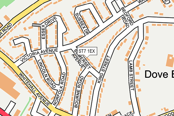 ST7 1EX map - OS OpenMap – Local (Ordnance Survey)