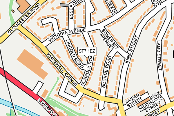 ST7 1EZ map - OS OpenMap – Local (Ordnance Survey)