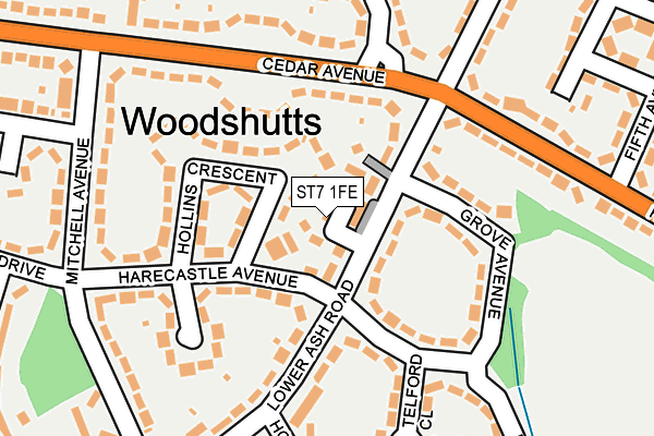 ST7 1FE map - OS OpenMap – Local (Ordnance Survey)
