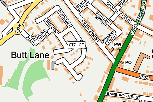 ST7 1GF map - OS OpenMap – Local (Ordnance Survey)