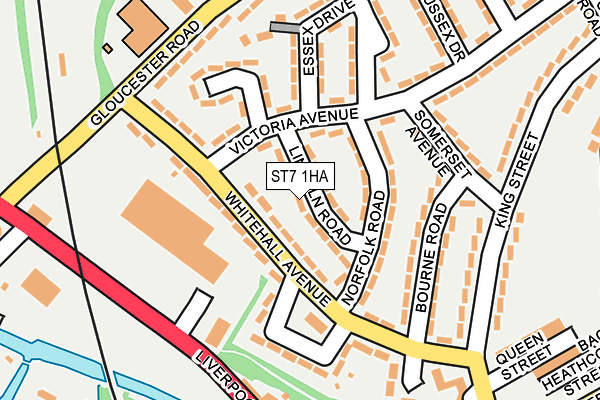 ST7 1HA map - OS OpenMap – Local (Ordnance Survey)