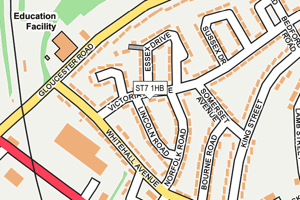 ST7 1HB map - OS OpenMap – Local (Ordnance Survey)