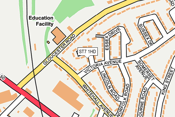 ST7 1HD map - OS OpenMap – Local (Ordnance Survey)